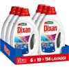 Dixan Liquido Color Detersivo Lavatrice (6 confezioni da 19 Lavaggi), Detersivo liquido lavatrice per colori vivaci, pulizia profonda del bucato e freschezza igienica per la lavatrice