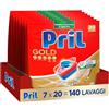 Pril Gold Tabs 10 Azioni, Detersivo per Lavastoviglie, Pulisce a Fondo Anche i Residui Ostinati, Confezione da 20 Tabs x 7 (140)