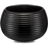 PALAIS ROYAL Vaso Porta Piante Righe 35x22cm Nero Ceramica