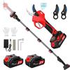 AOSTOK Forbice Potatura a Batteria Professionali,Cesoie a batteria Asta Telescopica 2M, Max 50mm,SK7 Lame,Motore Senza Spazzole, 2 * 2000 mAh batterie,Forbici Potatura per Giardino, Frutteto, Giardinaggio