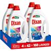 Dixan Liquido Color Detersivo Lavatrice (4 confezioni da 42 Lavaggi), Detersivo liquido lavatrice per colori vivaci, pulizia profonda del bucato e freschezza igienica per la lavatrice