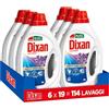 Dixan Liquido Lavanda Detersivo Lavatrice (6 confezioni da 19 Lavaggi), Detersivo liquido lavatrice per una pulizia del bucato, profumo di lavanda e freschezza igienica per la lavatrice