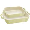 Staub Ceramique Set di pirofile rettangolare - 2-pz., Verde chiaro