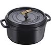Staub La Cocotte Buster+Punch rotonda - 28 cm, Nera