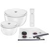 ZWILLING Fresh & Save BOWLS Starter set sottovuoto, vetro / M/L, 9-pz., transparente-bianco