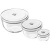 ZWILLING Fresh & Save BOWLS Set di ciotole sottovuoto S/M/L / 6-pz., vetro, transparente-bianco
