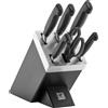ZWILLING VIER STERNE Set di coltelli con ceppo, 7-pz., nero