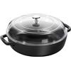 Staub Braisers Tegame con coperchio in vetro rotondo - 28 cm, nero