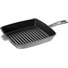 Staub Grill Pans Grill con manico quadrata - 26 cm, Colore grigio grafite