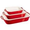 Staub Ceramique Set di pirofile rettangolare - 3-pz., ciliegia