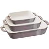 Staub Ceramique Set di pirofile rettangolare - 3-pz., grigio antico