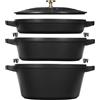 Staub Stackable Set 3-pz., di pentole, nero