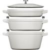Staub Stackable Set 3-pz., di pentole Stackable, tartufo bianco