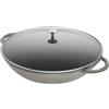 Staub Specialities Wok con coperchio in vetro rotondo - 37 cm, grigio grafite
