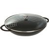 Staub Specialities Wok con coperchio in vetro rotondo - 37 cm, nero
