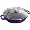 Staub Specialities Wok con coperchio in vetro rotondo - 30 cm, blu scuro