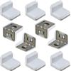 AERZETIX - C65776 - Set di 10 staffe di fissaggio per superiore da cucina 29x38x39mm con 6 fori - copertura in plastica 32x40x44mm - raccordo di fissaggio e sospensione - in acciaio - colore bianco