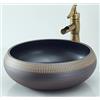 NATURFLAIR Lavandini bagno Lavabo da bagno in ceramica FCH433, rotondo, 420 x 150 mm, fatto a mano