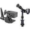 BOLLUMA Super morsetto con estensione braccio articolato a frizione da 17,8 cm, supporto hot shoe, adattatore a vite filettato da 1/4 per fotocamera, monitor LCD/DV, luce LED, microfono, supporto