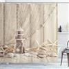 ABAKUHAUS Rete da pesca Tenda da Doccia, Marine Rete da pesca, Tessuto Set di Decorazioni per il Bagno con Ganci, per la vasca da bagno, 175 cm x 240 cm, Beige crema