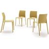 Mobili Fiver, Sedie Emma, Set da 4, Giallo Senape, Polipropilene Addizionato a Fibra di Vetro, Sedie moderne per Bar e Ristoranti, Cucina, Giardino, Soggiorno, Made in Italy
