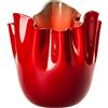 VENINI SPA VASO FAZZOLETTO OPALINO 700 ROSSO, M - 700.02, h 24 x 20 cm