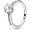 PANDORA Signature Anello con corona brillante trasparente in argento Sterling con zirconia cubica trasparente, 48