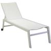 Vacchetti Lettino Alluminio Textilene Altamura Smontabile Bianco Cm191/203,5×65/70h42,5/97