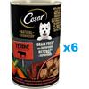 CESAR Natural Goodness Alimento umido senza cereali con carne di manzo e carote, fagiolini ed erbe aromatiche 6x400g