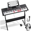 VEVOR Tastiera Pianoforte Digitale 61 Tasti Elettrico Portatile con Supporto