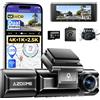 OBA AZDOME M550 MAX 4K 3 Canali Dash Cam, 4K+1080P+2.5K Telecamera per Auto, WiFi GPS, Dash Cam Auto IPS 3.19" con Scheda SD 64G