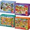 QUOKKA Puzzle Bambini 4 5 6 Anni - 4x60 Pezzi Puzzle Animali 3 4 Anni - Scopri e Cerca Giocattoli Educativi con Deserto Montagne Animali Domestici e Fattoria - Regalo per Bambini e Bambine dai 3 ai 8