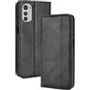 Generic Cover Motorola Moto E32s, RonRun Custodia a Libro con Supporto Stand e Slot Porta Carte Case a Portafoglio Magnetica in Pelle PU Adatto per Motorola Moto E32s, nero