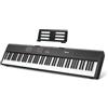 Rosen P51 tastiera pesata full size 88 tasti per principianti pianoforte digitale, pianoforte elettrico portatile con pedale di sostegno e alimentazione elettrica, nero