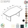 SEIPO Panel Tavolo riunione sagomato p. 1000, piano monoblocco, struttura in melaminico PA.0711 2 3 4