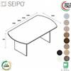 SEIPO Panel Tavolo riunione ovale P. 1000, piano monoblocco, struttura in melaminico PA.0722 3 4 5