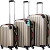 PROVITERA Set 3 Valigie Rigide Ruote Easy Roll Trolley Bagaglio Viaggio Champagne M L XL