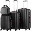 PROVITERA Set 3+1 Valigie Rigide Easy Roll Trolley Bagaglio e Beauty Case da Viaggio Nero