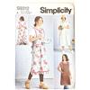Simplicity SS9312A UNDEFINED Apron A (XS-S-M-L-XL) SS9312A-Grembiule Senza fine, Taglia, Bianco
