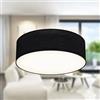 B.K.Licht - Plafoneria con paralume in tessuto, attacco E27, max. 40 watt, lampada soffitto, plafoneria soffitto, plafoniere da soffitto, plafoniera camera da letto, plafoniere, 30x10 cm, nero