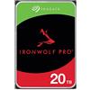 Seagate IronWolf Pro, 20TB, Unità disco interna NAS classe Enterprise - Unità SATA CMR da 6GBit/s, 3,5, 7.200 giri/min, con cache da 256 MB per sistemi NAS RAID, servizi Rescue (ST20000NT001)