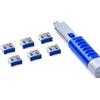Smart Keeper Serrature Porta USB Basic con Chiave - 6 Blocco 1 Chiave (Blu Scuro)