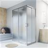 Parama Box doccia cromato 3 lati 80x120x80cm con doppio scorrevole e vetro 6mm stampato h185cm | Tonga