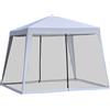 Outsunny Gazebo Giardino 3x3m con Zanzariera, Copertura in Poliestere e Struttura in Metallo, Grigio