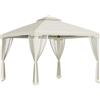 Outsunny Tenda Gazebo da Giardino con Zanzariera, Struttura in Metallo Copertura in Poliestere, 294x294cm, Beige