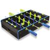 SportOne Calcetto da Tavolo Glow in the Dark - Mini Calcio Balilla LUMINOSO per Bambini e Adulti con Segnapunti e Palline