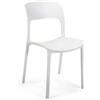 Vacchetti Sedia Polipropilene Impilabile RISTO BIANCO Cm47x52h83