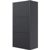 Selsey Scarpiera 50 cm Scaffale A 3 Scomparti Per 12 Paia Di Scarpe Portascarpe Sospeso Nero Veldio