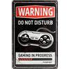 Nostalgic-Art Targa Vintage Achtung - Gaming in Progress - Idea Regalo per Giocatori, in Metallo, Design Retro per Decorazione, 20 x 30 cm