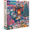 eeBoo- Piece&Love Cottage-1000 pc Square English Christmas 1000 Pezzi-Puzzle Adulto in Cartone Riciclato-Cottage Inglese Animato dalla Magia di Natale, Colore [Multiple Themed Colors], PZTECC